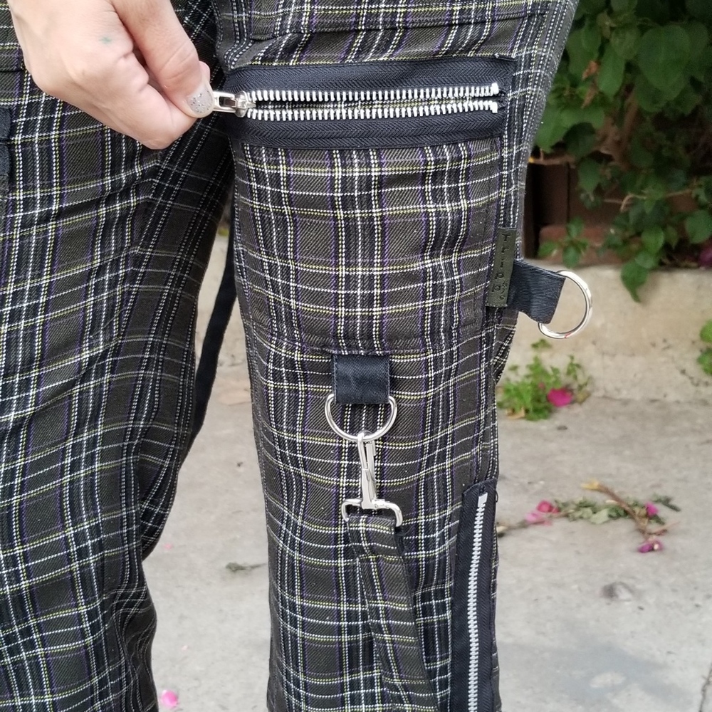 TRIPP olive green capris with suspenders - bondage
